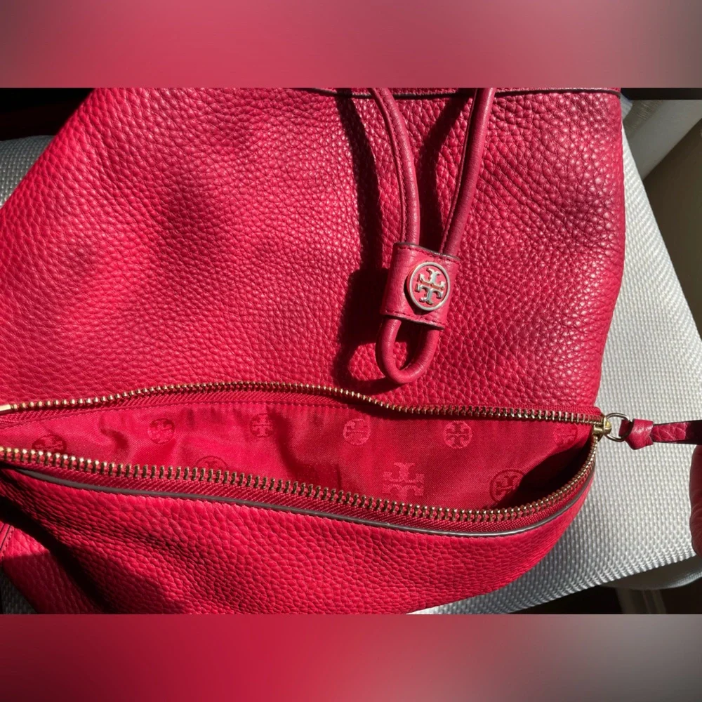 Tory Burch Red Leather convertible Backpack